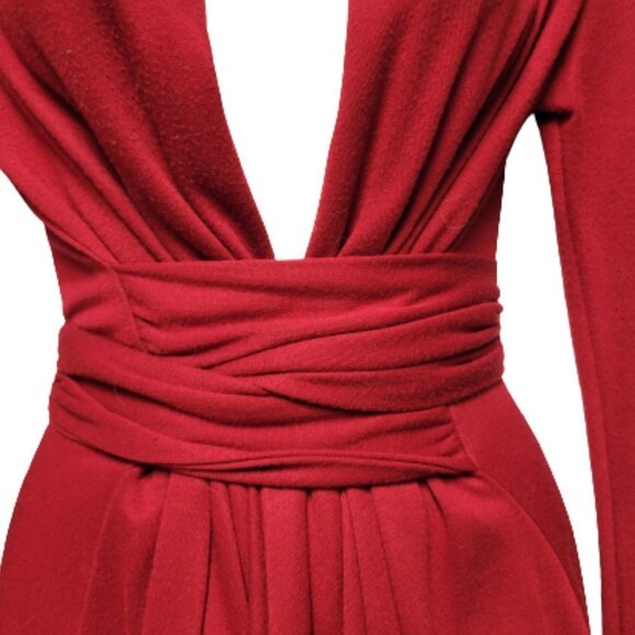 RED Cardigan Jacket Open Front Sweater Coat Cover Up- S/M - Picture 7 of 7